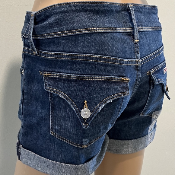 Hudson Croxley Mid Thigh Blue Denim Rolled Cuff Short  Size 26. NWT - Picture 3 of 14